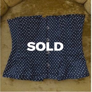 Black and white polka dot satin steel boned underbust corset (up to 28” waist)